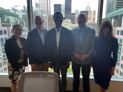 Brian Johnson, Peachtree Corners City Manager (second from right) and Brandon Braham, Assistant City Manager and CTO of Peachtree Corners (second from left) are pictured with the City of Toronto’s Chief Technology Officer Lawrence Eta and Director of Digital City Alice Xu