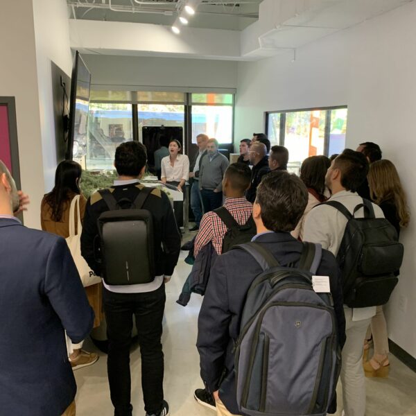 Group of people on a tour of Curiosity Lab Innovation Center.