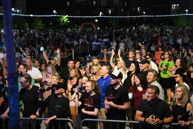 The audience at a concert at the Town Green